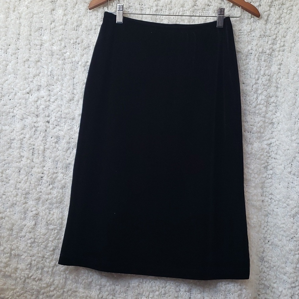 Ivory black velvet pencil skirt medium whimsigoth